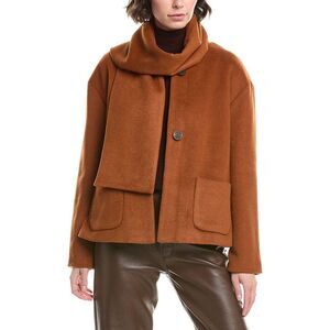 Pascale La Mode Womens  Wool-Blend Coat, Orange